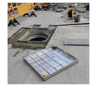 Customizable Invisible Manhole Cover - Square Flush Mount Septic Tank Lid, Durable Metal Inspection Well Cover for Driveway, Patio & Landscape (88x88x5cm)