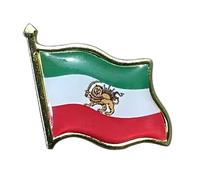 Customizable Iran Patriotic Emblems Pin with Proof Electroplating for Cultural Exhibitions and Uniforms Iranian Flag Badge