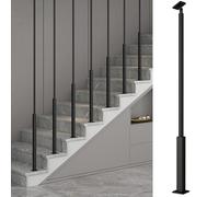Customizable Iron Stair Spindles | Adjustable Indoor Balusters for Modern Loft & Porch Railings | 36-84 Inch Square & Round | Black 43.5in Height (1 Pack)