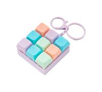 Customizable Keycap Keychain with 9 Clickable Keys Stress Relief Desk Toy for Concentration & Travel Companion (119) Clicky Sound Stress Relief Toy