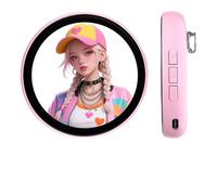Customizable LED Badge with APP Control - HD Touch Screen for Photos & GIFS, 4-Hour Battery, Clip-On Fashion Accessory for Idol Fans (Pink)