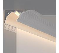 Customizable LED Cornice Moulding for Ceilings & Walls, Crown Moulding with Downward/Upward Wall Washer Lighting, 7m/22.9ft LED Diffuser Track, Perfect for Ambient Lighting