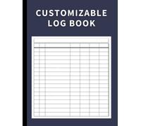 Customizable Log Book: Large with 7 Columns to Track Daily Activity, Inventory, Accounts, Income and Expenses, Petty Cash, Mileage, Vehicle Maintenance, Orders, Donations, or Visitors (Midnight Blue)