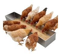 Customizable Long 8 11 19 27 35 39 Inch Feed Trough for Livestock, Portable Hay Feeder Rabbit Chickens Ducks Little Pig Hangable Pasture Feeding Trough(H 7cm(2 3/4"),L 40cm (15 7/10"))