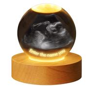 Customizable Magic Sphere, Customized Crystal Ball Digital Photo with Lampshade, Personalized 3D Crystal Picture, Ultrasound Picture Inside out Light Balls, for Expecting Parents