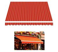 Customizable Manual Retractable Patio Canopy - 280g/m² Polyester Garden Shade Shelter Size: 4x3.0m (13x10ft) Stylish Striped Design Perfect for Outdoor Spaces