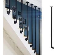 Customizable Metal Stair Balusters for Indoor Stairs Decorative Stair Railing Covers 40cm/15.7in Height Perfect for Straight & Sloped Stairs - Black Finish