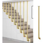 Customizable Metal Stair Railing Balusters for Indoor Stairs Decorative Step Covers for Flat & Sloped Stairs Gold Finish 90cm/35.4in/3ft Length