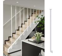 Customizable Metal Stair Railing Balusters for Indoor Stairs Decorative Step Covers for Straight and Sloped Stairs 130cm (51.2in) White Finish