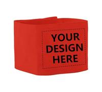 Customizable Multicolor Captain Armband, Elastic Adjustable Sports Team Band For Youth And Adult Soccer Training, Team Badge For Volleyball Basketball Running Games (Red)