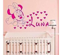 Customizable Name Mickey Mouse Minnie Vinyl Wall Stickers Children's Room Kindergarten Home Decoration Mural 57X36 cm