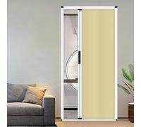 Customizable No-Drill Accordion DoorSpace-Saving Sliding Panels for Closet & BedroomEasy Installation Soundproof Yellow (52x80 in)