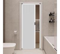 Customizable No-Drill Folding Bathroom Door Accordion Room Divider for Privacy Space-Saving Closet Door 157.5 x 203 cm Ideal for Apartments and Small Spaces