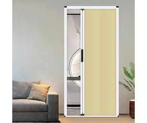 Customizable No-Drill Sliding Interior Door | Soundproof Space-Saving Panels for Bedroom & Closet | Easy Installation Yellow 57x80 in