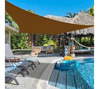 Customizable Outdoor Canopy Awning - Waterproof UV Resistant Breathable Patio Sunshade with Easy Install Hardware Kit - Rainproof & (Brown 2x2m)