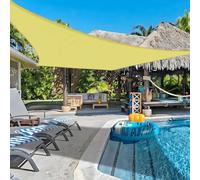 Customizable Outdoor Canopy - UV Resistant Breathable Rainproof Shade Easy Installation with Hardware Kit Yellow 3.6m x 3.6m Sun Canopy for Patio Garden and Events