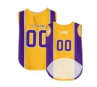 Customizable Pet Summer Vest Personalized Sports Team Shirt Name Logo Number for Dogs and Cats, Breathable Lightweight Sport Jersey From XS-5XL