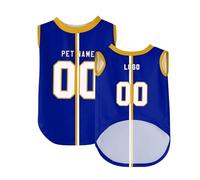 Customizable Pet Summer Vest Personalized Sports Team Shirt Name Logo Number for Dogs and Cats, Breathable Lightweight Sport Jersey From XS-5XL
