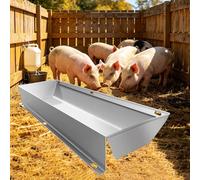 Customizable Pig Feeder with Large Storage Space, Heavy Duty Anti-rust Goat Feeder, Floor & Wall Mounted Water Trough for Cattle, Hog, Sheep(L100cm/3.3ft)