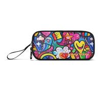 customizable Pride Doodles Nylon Large Pencil Bag Large Capacity Pencil Case For School School Stationery for High School Teacher