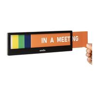 Customizable Privacy Sign for Office Door - Slider Status Indicator with Swappable Magnetic Messages: Do Not Disturb, Welcome, Back Soon & Write-on Blank Plate - Black