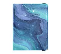 Customizable Purple Blue Galaxy Starry Waves Leather Passport Holder Cover Passport Wallet Cute Passport Book Ultra Slim, purple blue galaxy starry waves, One Size