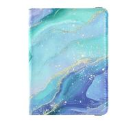 Customizable Purple Blue Galaxy Starry Waves Leather Passport Holders Travel Passport Wallet With Vaccination Card Slot Passport Cover Holder Wallet Case Ultra Slim, purple blue galaxy starry waves,