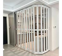 Customizable PVC Accordion Door with Frame & Track, Foldable Room Divider for Doorway/Balcony/Laundry Room, Retractable Doors for Large & Small Spaces(41x90in(104x229cm))