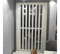 Customizable PVC Folding Door, Retractable Door with Frame & Handles & Acrylic Glass, Room Divider Gate for Kitchen/Laundry Room/Storeroom(77x85in(196x216cm))