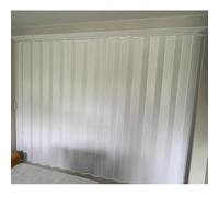 Customizable PVC Folding Door with Track and Frame, Space-Saving Retractable Design for Shower, Kitchen, Laundry Room, and Hallway