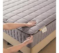 Customizable Quilted Mattress Protector Gray 105x200+10cm 360° Coverage Washable & Dustproof Ideal for Bed Protection Soft & Comfortable Bedding Essential