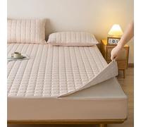 Customizable Quilted Mattress Protector - Waterproof Anti-Dust Zip-Up Fitted Sheet for Double Single King Size Beds - Washable Encasement (180x190+35cm)