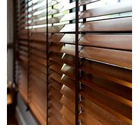 Customizable Real Wooden Venetian BlindsPremium Wood Grain Privacy Shades Easy Install for & Doors Ideal for Home & Office (W160xH200cm/63x79in)