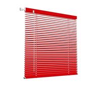 Customizable Red Aluminum Venetian Blinds, 42-150cm Wide, 50-240cm High, No-Drill Installation, Cordless Horizontal Shades for Indoor Privacy Protection, Stylish Home Decor