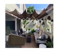 Customizable Retractable Wave Canopy Pergola CoverAdjustable Sun Shade Sail Awning for Outdoor Use UShaped Design 5.57ft x 49.21ft Dimensions