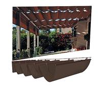 Customizable Retractable Wave e Sail U-Sd Sliding Roller Blind Sun Protect ning & Roof Pera Cover with Mounting Kit - Brown Various