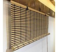 Customizable Retro Bamboo Roller e Natural Wood Blinds 65% Light Filtering Privacy & Sun Protect for & Doors Side Pull Black 105cm x 160cm