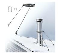 Customizable Rooftop Pipe Support, Loft/Log Cabin Universal Chimney Pipe Support Bracket for 3 1/8"-11" Diameter Tube, Side/Top Mount with Screws(Hoop Dia 10 3/5"(270mm))