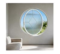 Customizable Round Metal Window with Handles 46.1" Privacy s for Ventilat & Natural Light Design Ideal for Home & Office Use White h