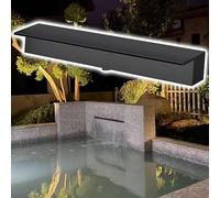 Customizable Rust-Resistant Stainless Steel Waterfall Spillway for Outdoor/Indoor Ponds Slish Black h Sizes 20-200 cm (31.5 inch / 80 cm)