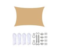 Customizable Sandy Yellow Sun Canopy 13.1x16.4ft with Grommets & Retai Kit Tear & Rust Resint Outdoor Patio e Sail for Ultimate Sun Protect
