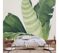 Customizable Size Wall Murals,Modern Abstract Lush Tropical Leaves - Painterly Textured Chartreuse Green Foliage Art,Self - Adhesive Wall Fabric Wallpaper for Living Room