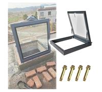 Customizable Skylight Window with Double-Layer Tempered Glass High-Density Rooflights for Conservatories Attics Basement Lighting Lockable Security Doorframe (L x W 7)