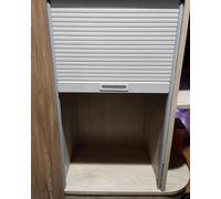 Customizable Sliding Tambour Door Kitchen Cabinet Kit - Foldable Cupboard Door for Wardrobe, Sideboard, Closet - Replacement Roll-Up Gate with Track System (White, 60x50cm)