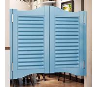 Customizable Solid Wood Revolving Swing Door with Auto Close Two Way Hinges Indoor Use Multicolor Options (Blue Size 121) Perfect for Home Decor and Space Saving Solutions.