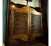 Customizable Solid Wood Swinging Doors Saloon 24x31 Inch, Louvered Cafe Door for Indoor Bar Entrances, Stylish Decorative Door for Home or Business Use