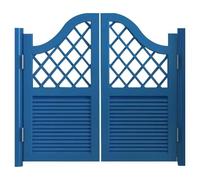 Customizable Solid WoodDoor with Automatic Closure Blue Dark L44xA35 Ideal forand Kitchen Entry Slatted Design with