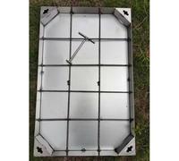 Customizable Stainless Steel Manhole Cover, Invisible Recessed Design for Driveways & Sidewal, Universal Septic Tank Lid & Base, 50x50cm / 19.7x19.7in, & Safe