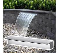 Customizable Stainless Steel Waterfall Spillway for Indoor/Outdoor Fountains - 14 inch (36cm) - Durable, Elegant Design for Ponds & Gardens - Multiple