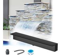 Customizable Stainless Steel Waterfall Spillway for Ponds, Pools, Spas & Gardens - Recessed Wall Feature with Complete Fittings for Backyard & Patio Decoration